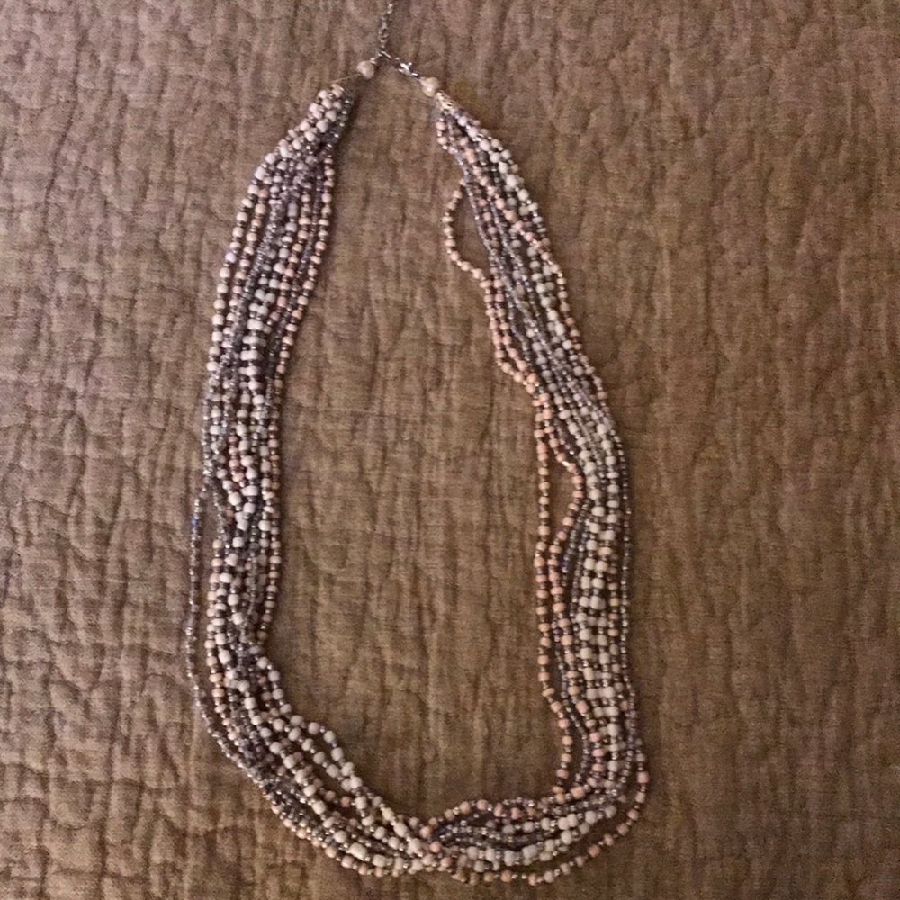 Multi stranded beaded necklace